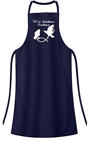 Generisch Wir bleiben Heiden – Hugin & Munin – Grembiule da barbecue di alta qualità blu scuro One Size