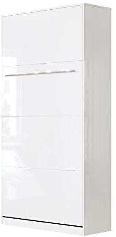 SMARTBett Schrankbett Standard 90x200 120x200 140x200 160x200 Bettschrank Wandbett Weiss Hochglanz/Weiss Hochglanz 90 Vertikal