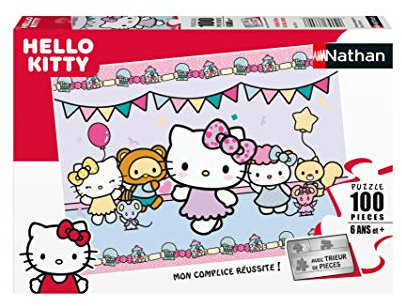 Nathan 4005556867738 Puzzle mit 100 Teilen – Hello Kitty und Seine Freunde Kinderpuzzle