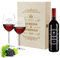 polar-effekt - Juego para regalo con grabado personalizado de 4 piezas, caja madera, botella vino francés 700 ml y 2 copas romántico parejas, disfrutar del diseño clásico ornamental