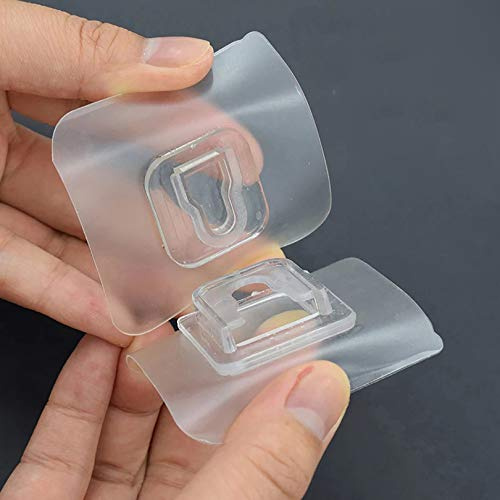 vilihkc 40 Stück doppelseitige Klebehaken, transparent, ABS + PVC, Wandhalterung, modern, dekorativ, strapazierfähig, 4 kg Kapazität, Badezimmer, Küche, Büro