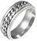 Gilieyer Edelstahl Spinner Ringe, 8MM Fidget Ring für Männer Schwarz/Blau/Silber Drehbar Cuban Link Intertwine/Doppelkette Daumenring Größe 6-11 (Silber, 10)