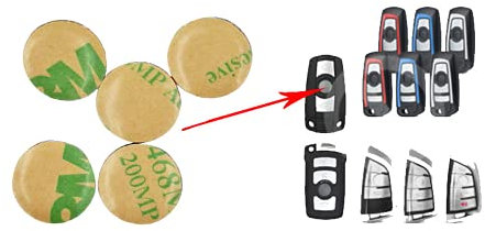 Lot de 2 emblèmes de clé de 11 mm avec logo Performance M autocollant en aluminium, Pour Voiture, noir, blanc, bleu, argent