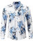 HISDERN Mens White Floral Shirt Long Sleeve Casual Funky Button Down Fancy Shirts for Men Regular Fit L