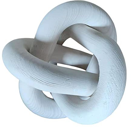 LOVIVER Bohemian Wood Chain Link Sculpture Knot Decor Shelf Decor Wooden Decorative Farmhouse Party Living Room Bedroom, White