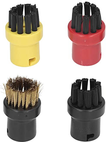 YUMILI Accesorio de Boquilla de Cepillo de Nailon Redondo de 4 Piezas para Limpiador de Vapor Karcher SC1 SC2 SC3 SC4 SC5 SC7