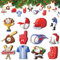 24 Stück Weihnachten Sport Ball Ornamente Weihnachten Holz Sportball Ornamente Set Fußball Basketball Baseball Fußball Volleyball Tennis Ball Ornamente für Zuhause Party Weihnachtsbaum Dekor