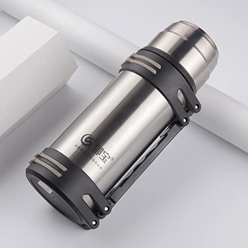 BOMEETSIA Thermos en Acier Inoxydable de Grande capacité, Thermos d'extérieur sous Vide, Tasse à Eau d'alpinisme Portable, Couleur Vraie