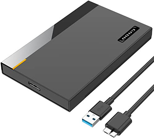 GODO 2.5 inch External Hard Drive Enclosures Portable USB 3.0 to SATA HDD SSD Enclosures Drive Case for 9.5mm 7mm Tool Free,Max 6TB with UASP,Compatiable for PC, PS4, Xbox,Black