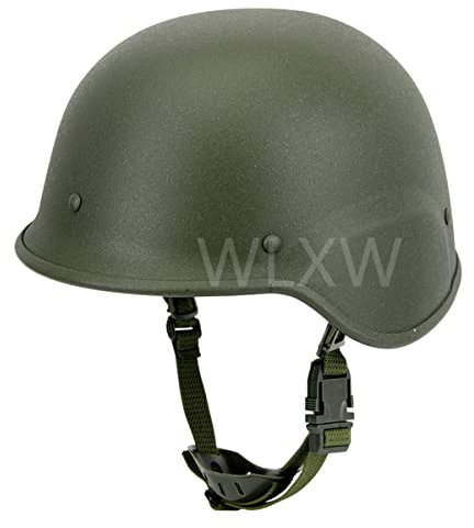 WLXW Klassischer Airsoft Hero Stahlhelm Riot Militärhelm, Mit Taktischer Schutzbrille, Paintball-Helmabdeckung, Für CS-Kriegsspiel-Jagd-Schießschutzausrüstung,Grün