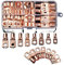 VOREAL 60/240PCS Ring Terminal Cable Shoes Lugs 35mm2 Tinned Copper Lug Wire eye Connectors Bare 60 Terminals Lugs Wire Copper Kit leisurely (Color : 70pcs gold)