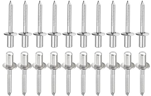 DTGN 6.4mm x 12mm (DXL) Blind Rivets - 25Pack - Good for Machinery Joining - 304 Stainless Steel Dome Closed End Rivet