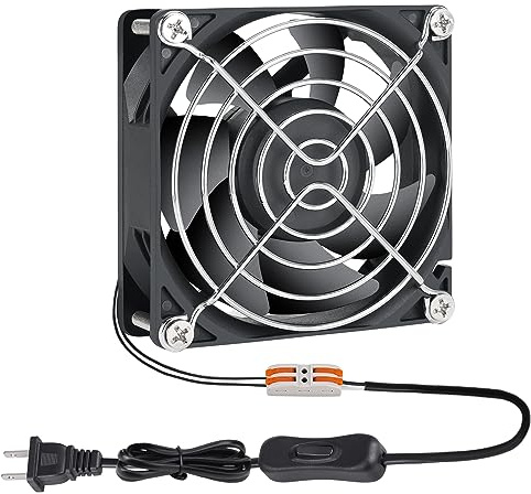 KEYFANCLUB Ventilateur à muffins 110 V 120 V 220 V 7,6 cm avec prise AC Ventilateur de refroidissement électronique 80 mm x 25 mm