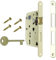 AGB - Serratura Porta Interna Serie CENTRO. (Fr. 22x196, In. 90, En. 50, Qu. 8., CATENACCIO CHIAVE, OTTONE VERNICIATO)