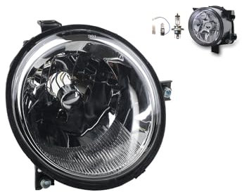 Johns, Scheinwerfer Halogen Front passend für VW Lupo 6X 09/98-07/05 H4 Rechts Beifahr. + Nebelscheinwerfer + Leuchtmittel