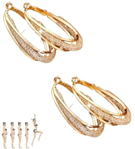 LXURY Lymphatic Fashion Ovale Ohrringe, Lymphvity Magne Therapy Ohrringe, Lymphdrainage Ohrringe für Frauen Mädchen (2Pcs Gold)