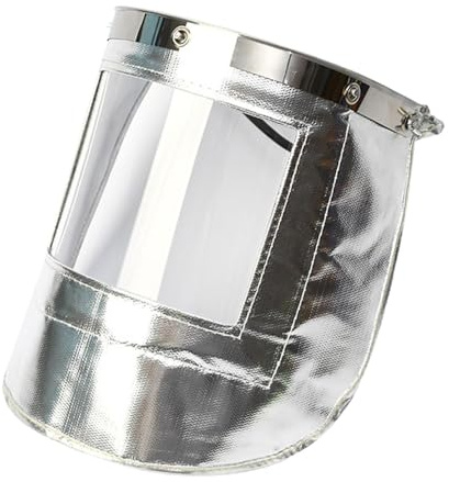 Folpus Schweiß-Gesichtsschutz, feuerfeste Gesichtshaube, Aluminiumfolie, Hitzeschutz zum Gießen, Transparenter Bildschirm