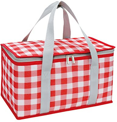Herren Jogginghose Kurz Mit Taschen Lunch Bag Outdoor Picknicktasche Verdickte Aluminiumfolie Box Tragbarer Picknickkorb Taschen Damen Silber (Red, One Size)