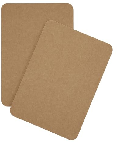 DIN A5 Blanko Karten Set mit runden Ecken zum Basteln und Selbstgestalten 300 g/m² Fotokarton Kraftpapier Graspapier (Kraftpapier 300g/m², 50 Karten)