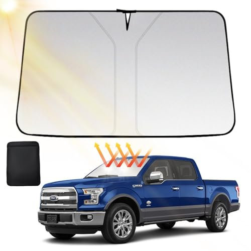 TOKIISHE Parasol para parabrisas de coche, parasol plegable para el parabrisas del coche, protección UV, parasol delantero para la mayoría de coches y SUV, 140 x 70 cm