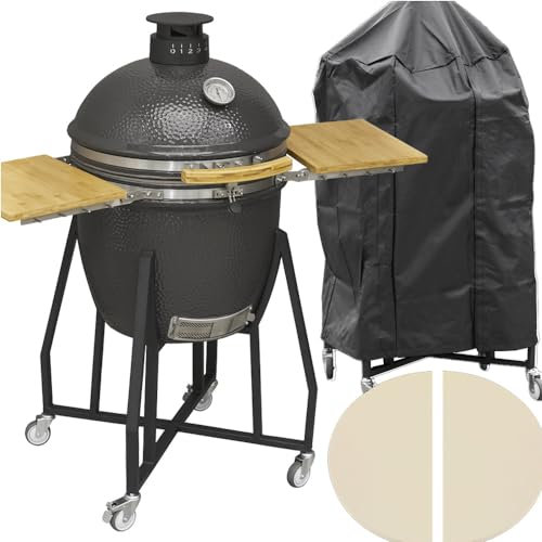 56cm Ceramic Kamado Egg BBQ Grill Smoker & Accessories Set Charcoal & Wood Pizza