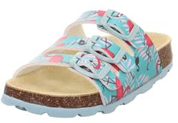 Superfit Weiblich FUSSBETTPANTOFFEL Türkis/Rosa 7510