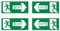 Arterby's® - Adesivi Uscita di Emergenza - Segnale Direzione Frecce Scale - 4 Pezzi - Resistente per Esterno e Interno - (27.5x13) cm (V1 - Frecce Exit)