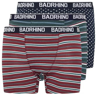 BadRhino Big & Tall 3 Pack Blue Stripe & Spot Boxers - Men's - Plus Size Curve