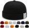 YKDLLF Sommer Docker Cap Cotton Herren Verstellbar Seemannsmütze Cap Ohne Schirm Retro Brimless Hat Rolled Cuff Fischermütze Kurz Docker Hat