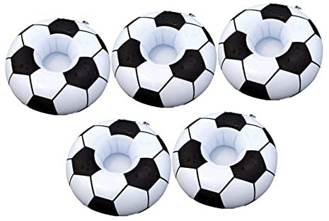 KOMBIUDA Schwimmender Fußball-getränkehalter Aufblasbarer Untersetzer Für Pool-Party Strand-Dekoration Langlebiges PVC-Material Einfach Aufzublasen