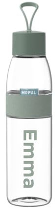 Mepal Personalisierte Trinkflasche mit Namen - Wasserflasche für Kinder und Erwachsene - Flasche für Schule & Arbeit - Stoßfest, Auslaufsicher - BPA-frei & Spülmaschinenfest - 500 ml - Nordic sage