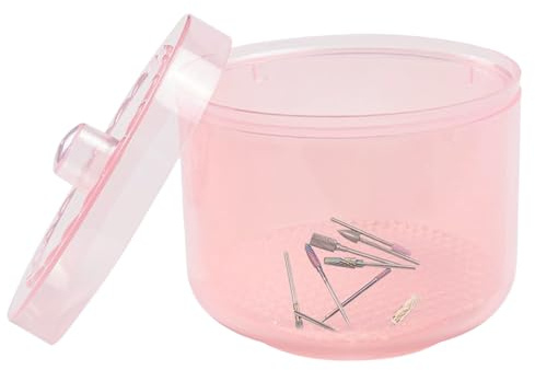 Maniküre-Werkzeugkasten, Box für Nagelzubehör | Clear Professional Double Layer Statchble Manicure Storage, Tragbarer Nicht-Slip-Organizer für den Salon, Rosa, riferimento alla descrizione, Siehe
