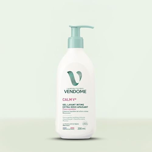 LABORATOIRES VENDÔME - CALM V+ - Gel Lavant Intime Extra-Doux Apaisant - Nettoie En Douceur - Préserve L'Équilibre & Respecte Les Muqueuses- Enrichi En Aloe Vera - Peaux Sensibles - 200ml