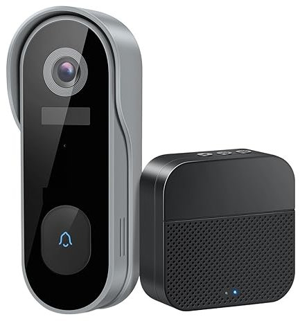 SMTYXS WiFi Smart Video Doorbell 1080P Rechargeable Intercom Chime IR Alarm Wireless Security Camera