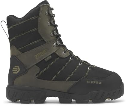 LaCrosse Cold Snap 9 Hunting Boots for Men - 2000G Thinsulate Insulated Snow Boots - Dry-Core Waterproof Shoes for Men - 90° Heel for Better Grip - Ankle-Height - Jet Black - 10 Wide