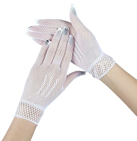 Gants en résille simples pour les événements de mariage Gants courts extensibles Maille Protection solaire Lavage à la main Pour mariage et occasion à thème Maille Femmes