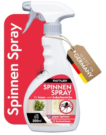 Pattler Anti Spinnenspray für Haus, Keller & Garage - 500ml. Anti Spinnenspray zur im Spinnenabwehr Gegen Spider und Andere Insekten, Langanhaltender Schutz für Innen- und Außenbereiche.