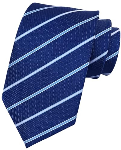 marysgift Krawatten für Herren 8 cm Blau Stripe Krawatte 146cm für Hochzeit Büro oder Festliche Veranstaltungen 4-533 Blau-Stripe