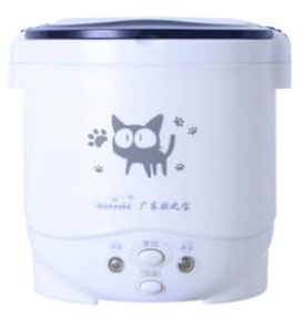 ALCXAZS Voiture cuiseur à riz Mini outils de cuisson 24V multifonctionnel 1L bouillie outil de chauffage dortoir maison voyage boîte à lunch nourriture, 12V/Blanc, 12V