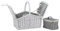 DVier Picknickkorb weide weiß f. 4 Personen m. Henkel inkl. Thermotasche