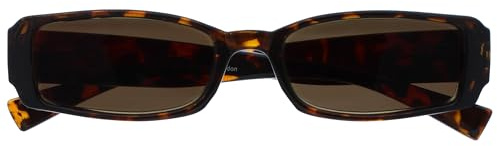 OPULIZE BOX Reading Sunglasses for Women Men - Stylish Rectangular Frame - Scratch Resistant Brown Tinted Lens with UV400 Protection - Brown Tortoiseshell UVSR +2.00