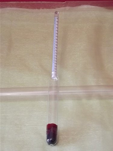 Bierspindel Weinspindel Aräometer Hydrometer mit farbiger 3er Skala zum Messen der Dichte, des Zuckergehaltes oder des potenziellen Alkoholgehaltes für Bier und Wein Qualitätsprodukt