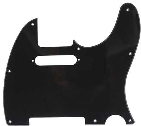Musiclily 8 Löcher Tele Pickguard Gitarre Schlagbrett für Fender American/Mexican Standard Telecaster Modern Style E-Gitarre,1 lagig Schwarz