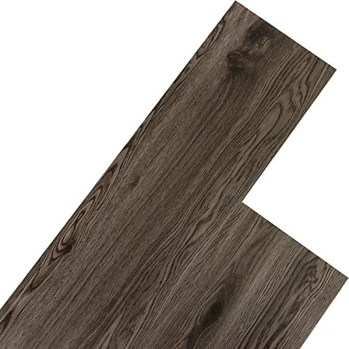STILISTA Vinyl Laminat Dielen, 15 Dekors Wählbar, 5,07 oder 20 m², Rutschfest, Wasserfest, Schwer Entflammbar - 5,07 m² Eiche Dunkelgrau