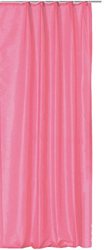 Haus und Deko Übergardine Vorhang Dekoschal Wildseiden Optik halbtransparent ca. 140x245 cm mit Kräuselband Gardine Moderne Unifarben #1136 rosa
