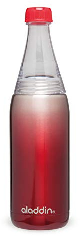 Aladdin Fresco Twist & Go Thermavac Edelstahl Trinkflasche 0.6L Rot – Wasserflasche - Auslaufsicher - Isolierkanne - Thermoskanne Hält 8 Stunden Kalt - BPA-Frei - Spülmaschinenfest