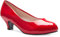 Olivia K Klassische Damen-Pumps mit geschlossenem Zehenbereich | Kleid, Arbeit, Party, niedriger Absatz, Rotes Lackleder, 38.5 EU