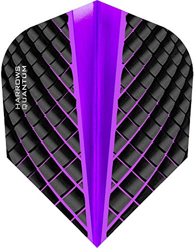 Harrows Quantum Dart-Flights, 100 Mikrometer, Standard, 3D-Effekt, 10 Sets (30) (lila)