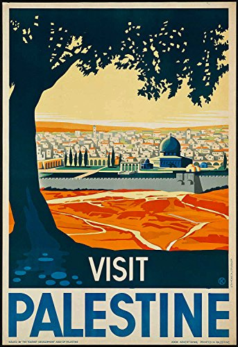 Wallbuddy Vintage Palästina Reise Poster 16.5 x 11.7 cm (A3) - Wandkunst für Wohnzimmer