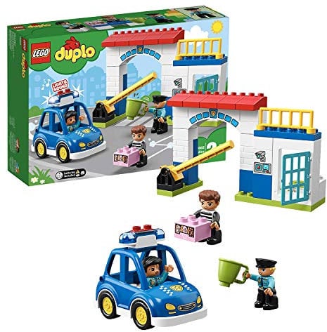 LEGO Duplo Town Stazione di Polizia, Luce e Suono, Auto della Polizia, Cella e 2 Figure di Poliziotti, Giocattoli per Bambini, 10902